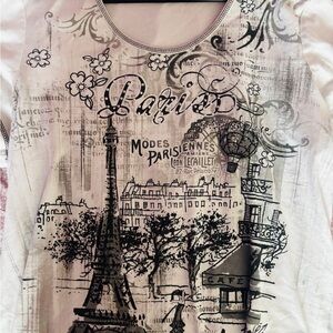Grungy off the shoulder Paris Women's Top